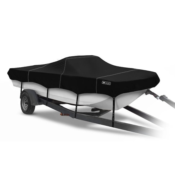 Eevelle Boat Cover TRI HULL RUNABOUT Inboard 18ft 6in L 90in W Black SFTR1890-BLK - main
